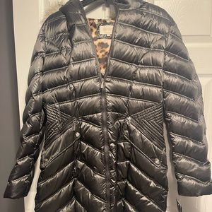 New with tags Laundry Silver Coat with fur hood.  Beautiful coat.